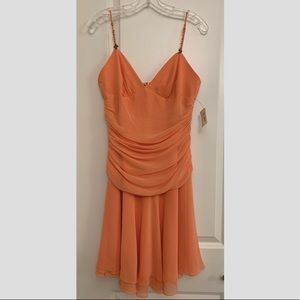 A.B.S. By Allen Schwartz Sz 8-10 Peach Strap Dress